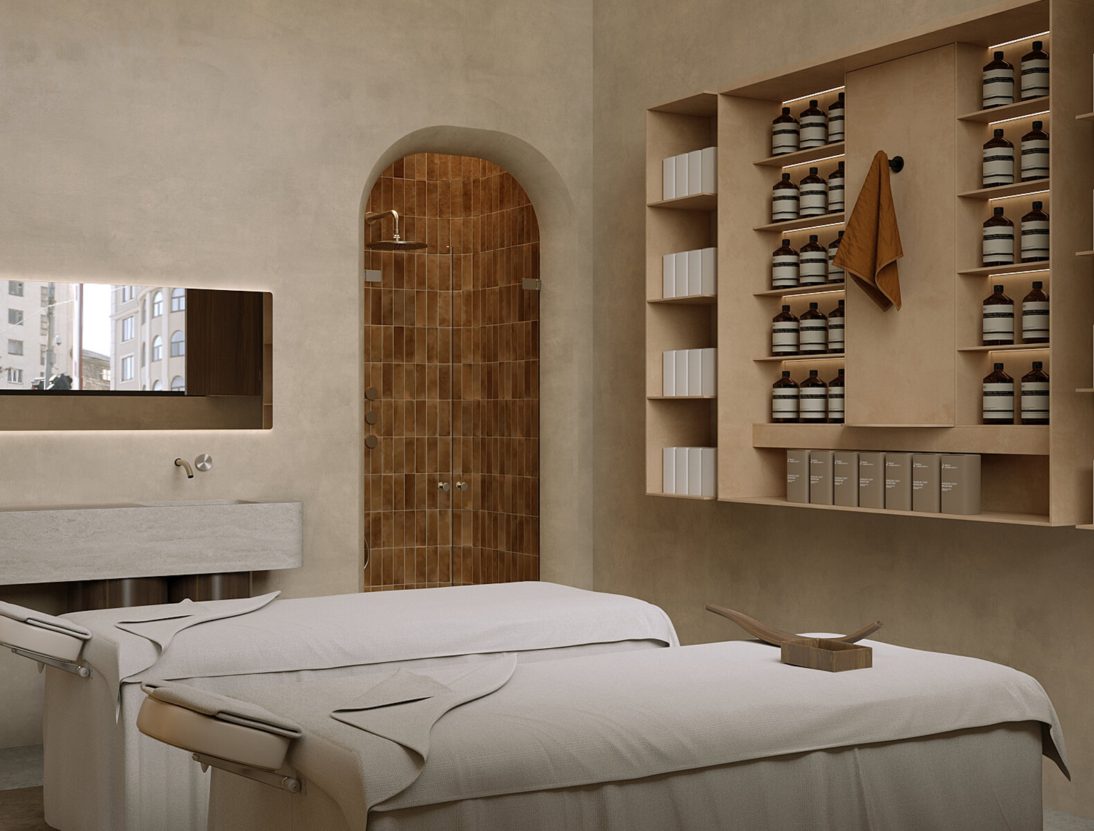 Коммерческий интерьер салона массажа и spa.